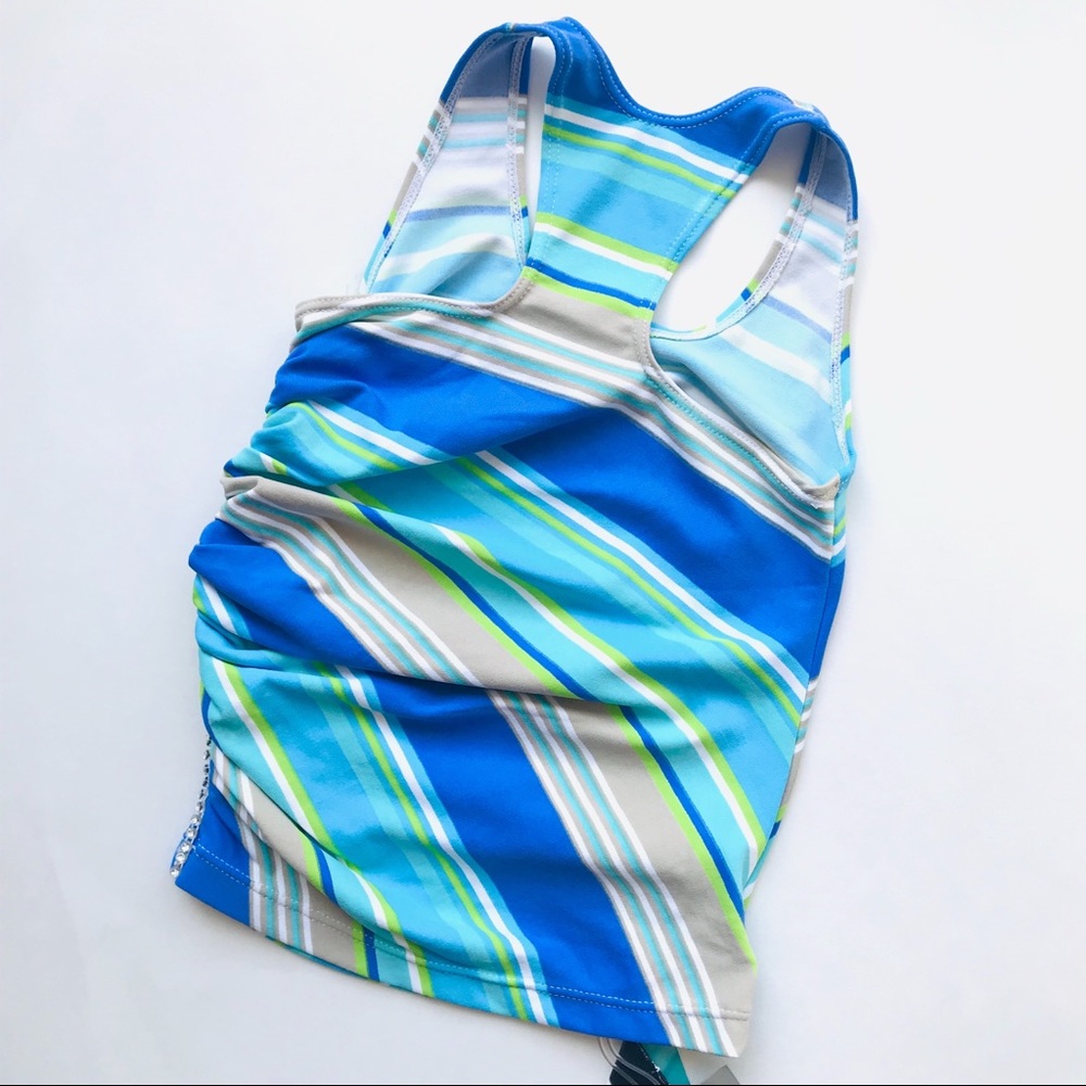 Submarine Retro Ruched Rhinestones Racer Back Top - Picture 2 of 4